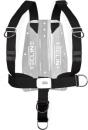 Tecline DIR-Harness Standard einstellbar (Chinch-Adapter) mit Edelstahl-Backplate 3mm mit Logo - bewegliche D-Ringe